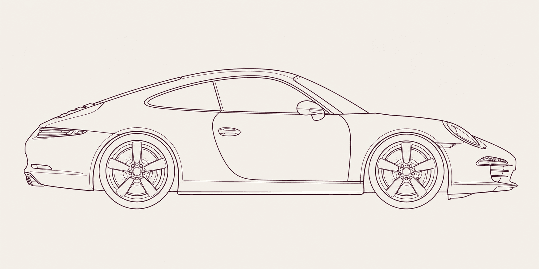 Porsche 911 991 side profile