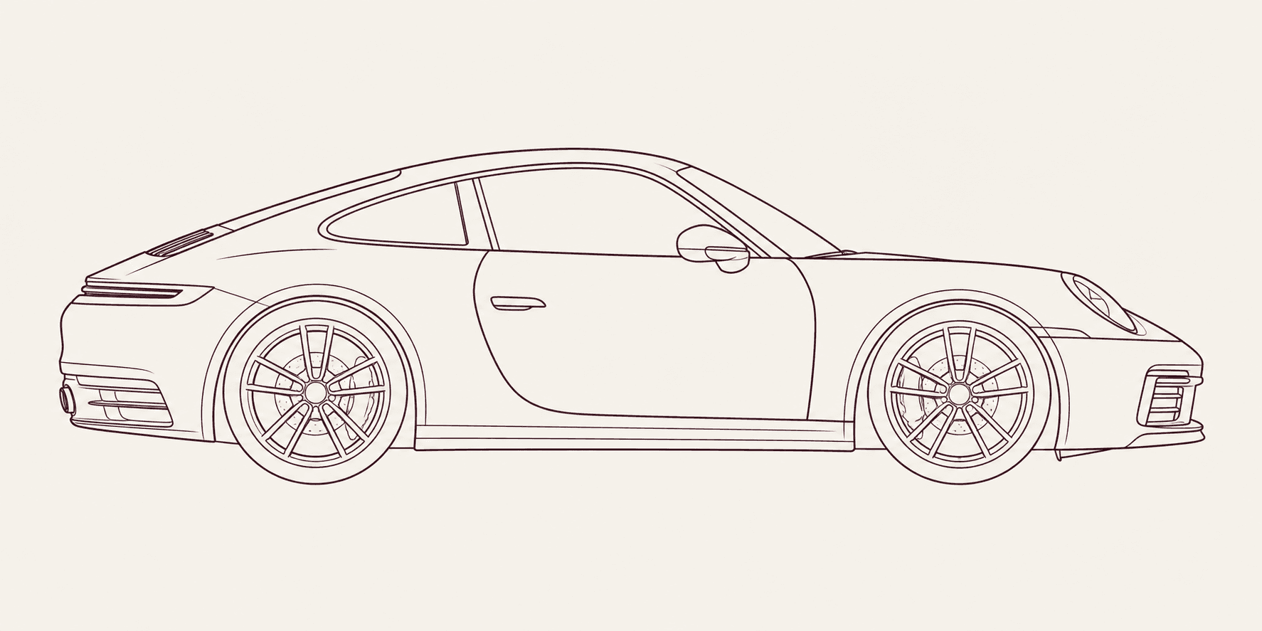 Porsche 911 992 side profile