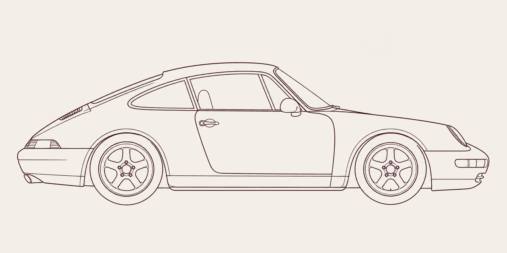 Porsche 911 993 side profile