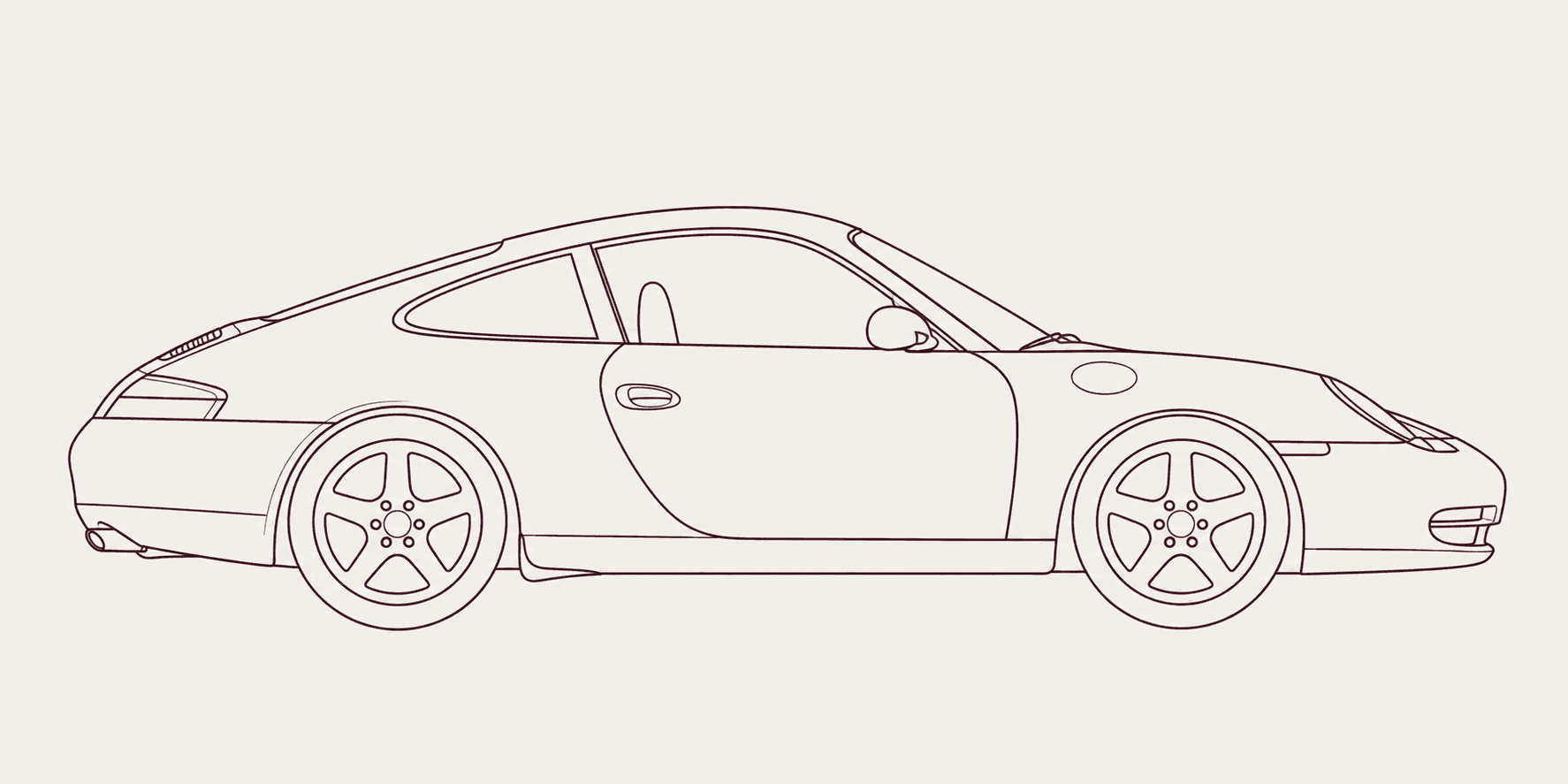 Porsche 911 996 side profile