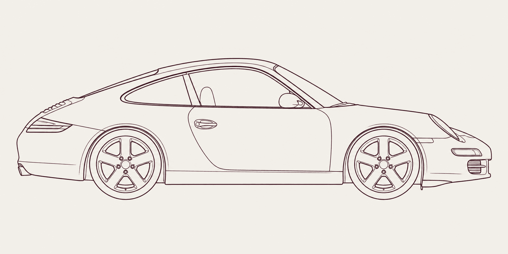 Porsche 911 997 side profile