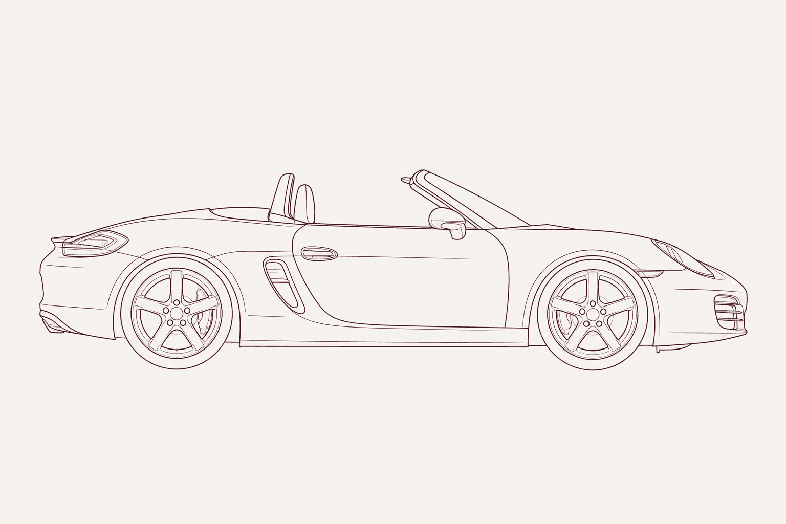 Porsche Boxster 981 side profile