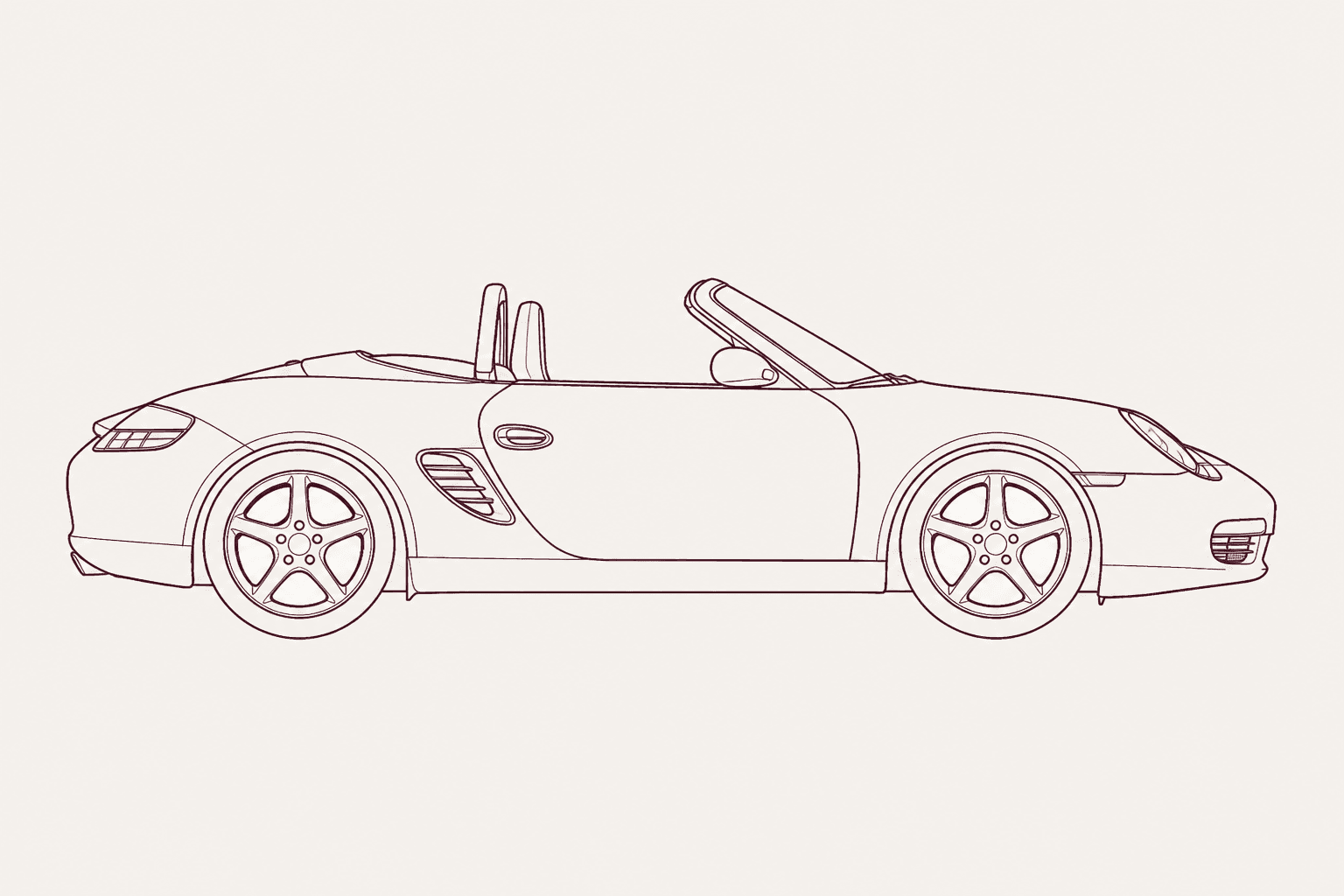 Porsche Boxster 987 side profile