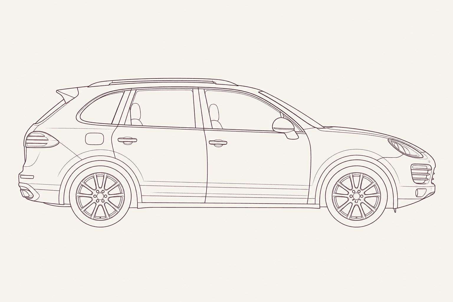 Porsche Cayenne E2 (958) side profile