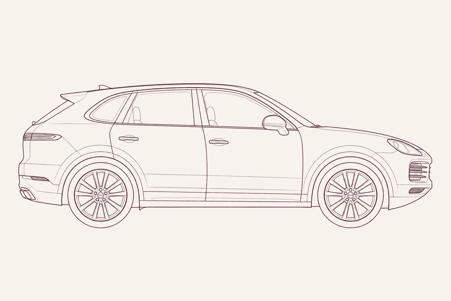 Porsche Cayenne E3 (9Y0 / 9YA / 9YB) side profile