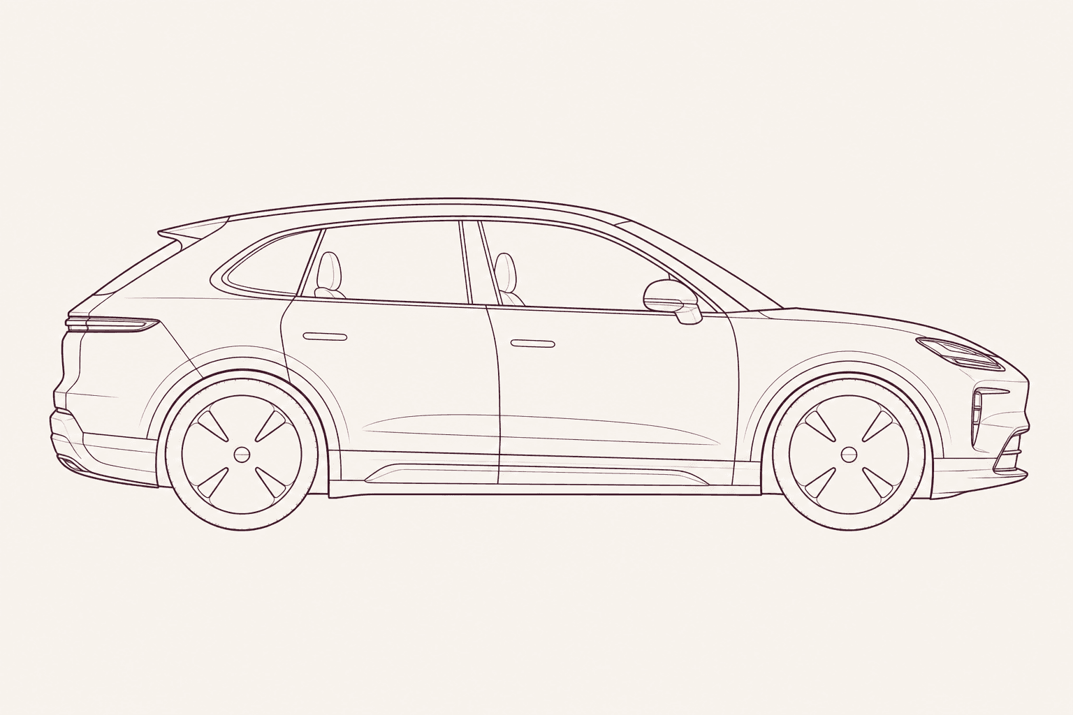 Porsche Cayenne E4 Electric (X1A) side profile