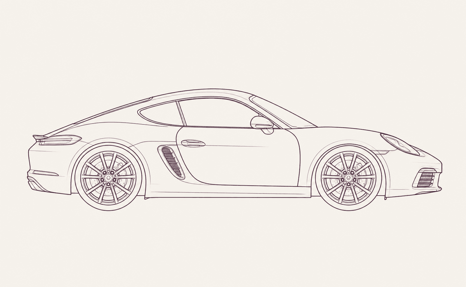 Porsche Cayman 982 (718 Cayman) side profile