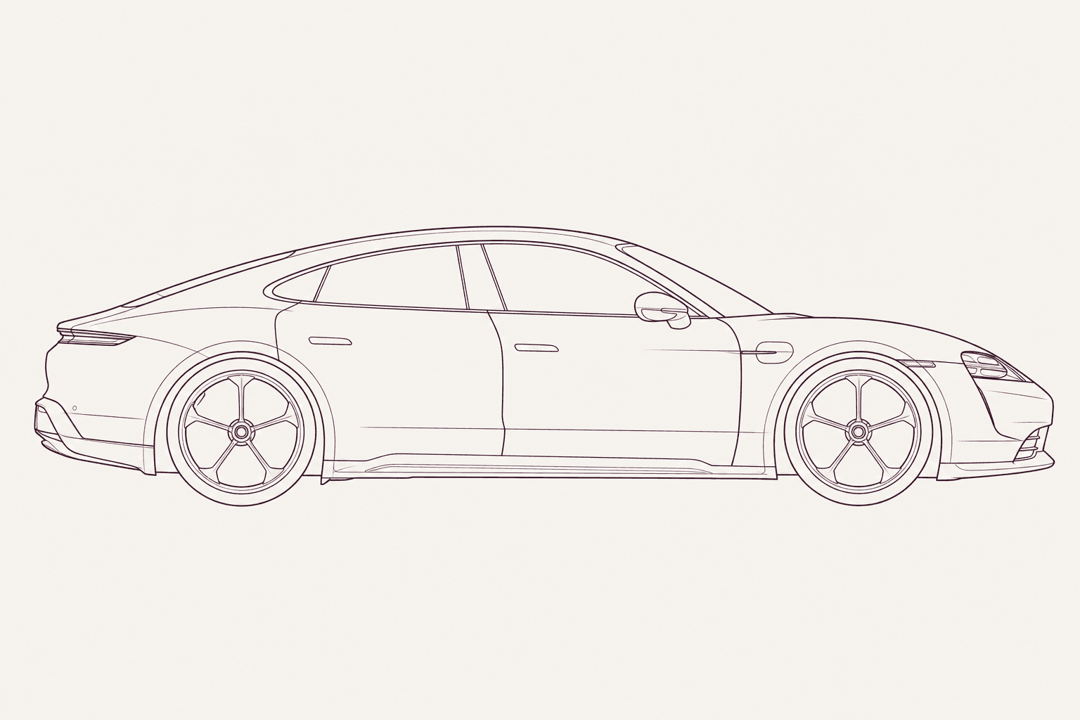 Porsche Taycan J1 II / J2 side profile