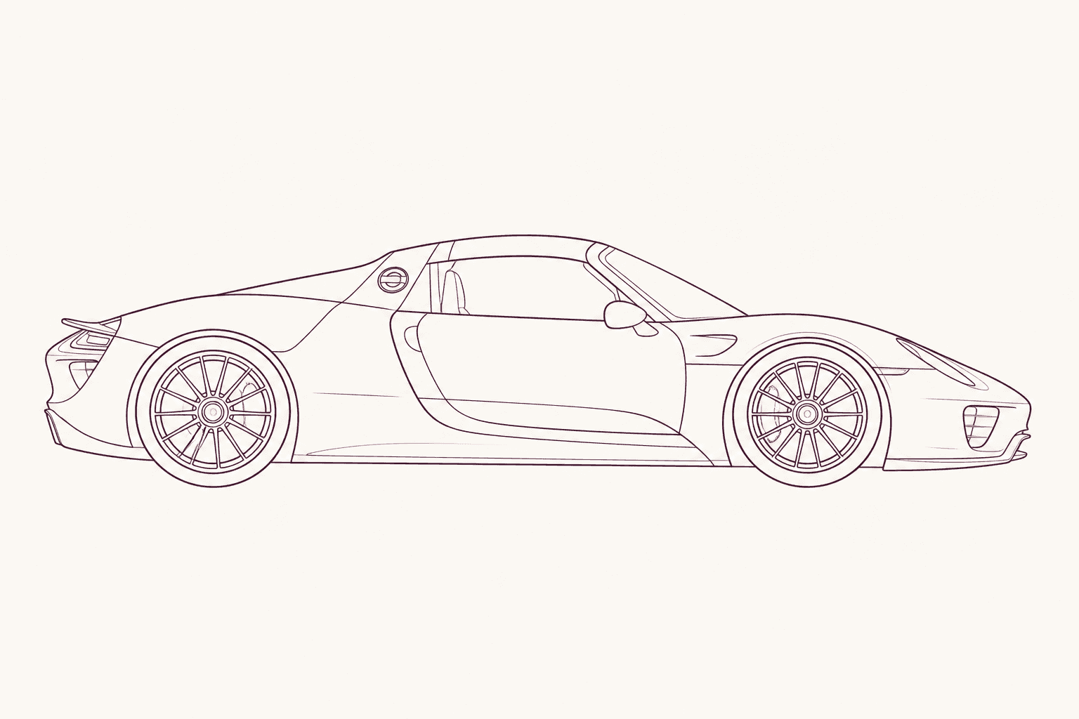 Porsche 918 Spyder side profile