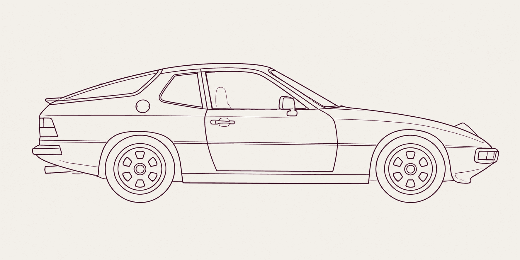 Porsche 924 side profile