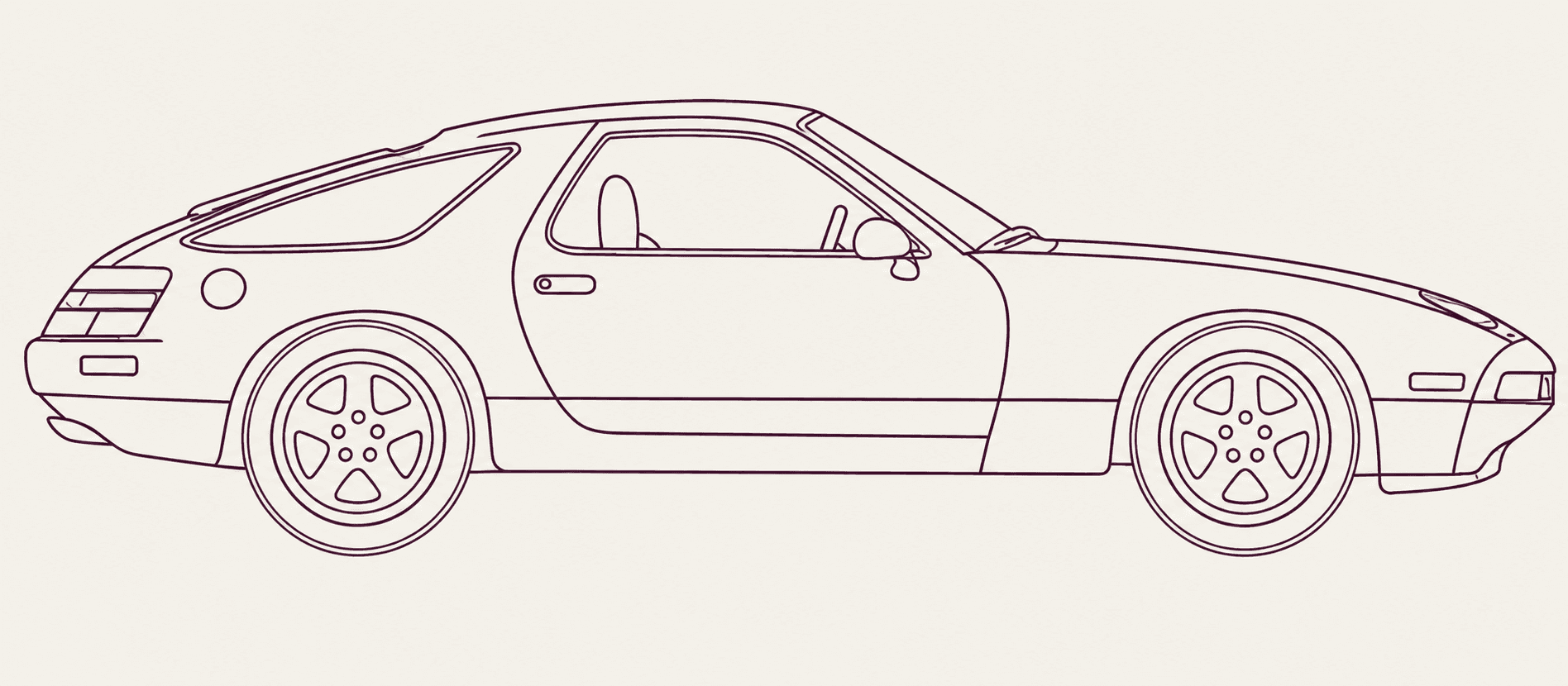 Porsche 928 side profile