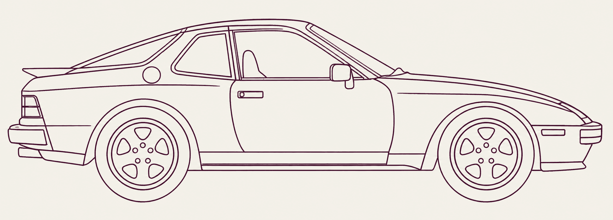 Porsche 944 side profile