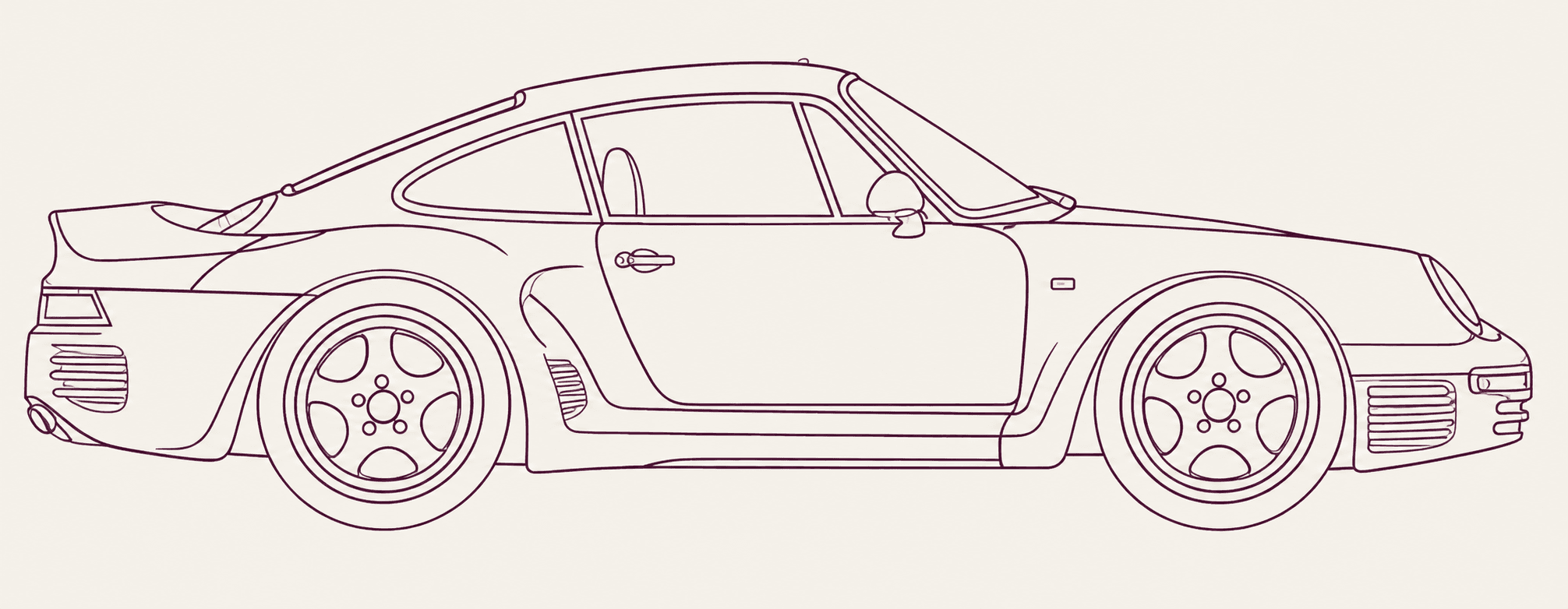 Porsche 959 side profile