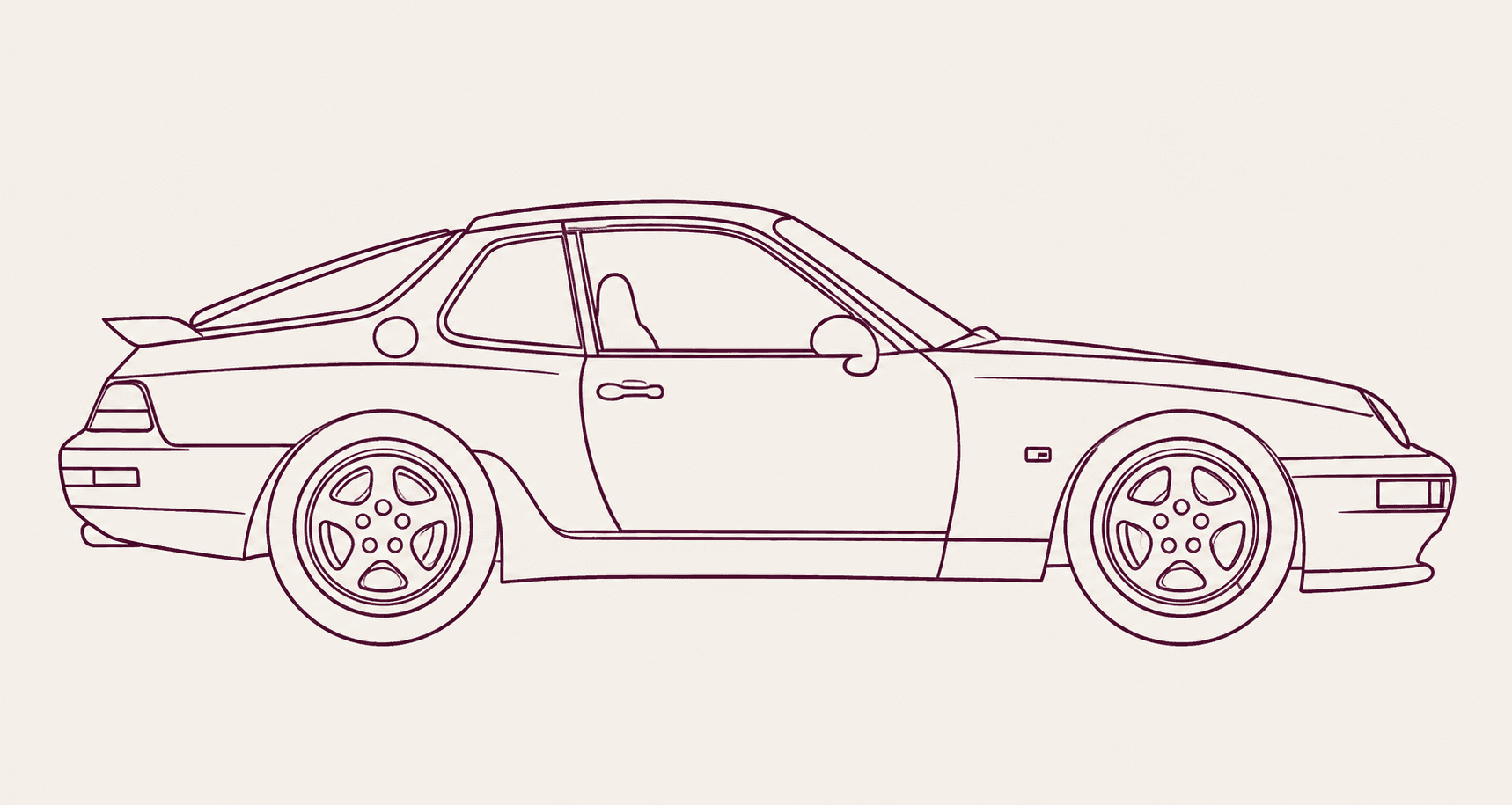 Porsche 968 side profile