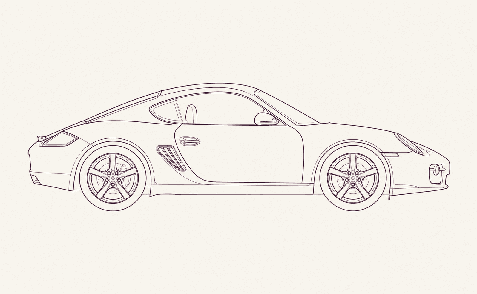 Porsche Cayman 987 side profile