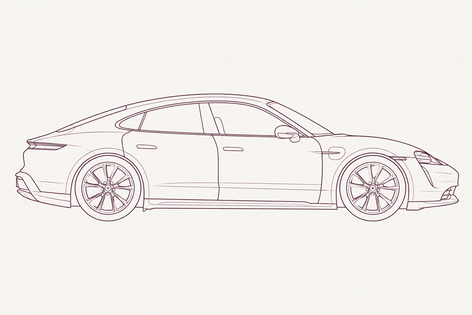 Porsche Taycan J1 side profile